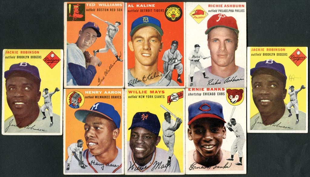 - 1954 Topps Near Complete Set with Henry Aaron Rookie (205/250)