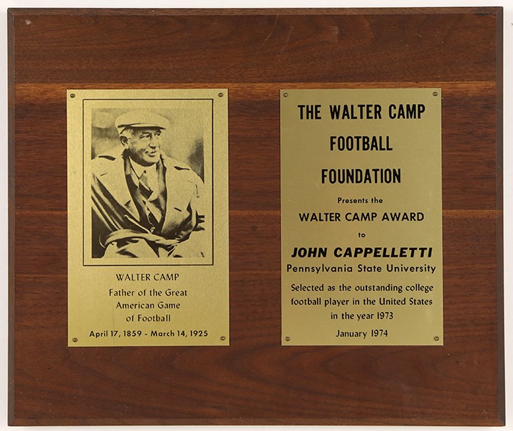 1973 John Cappelletti Walter Camp Award with Newspaper Article Provenance