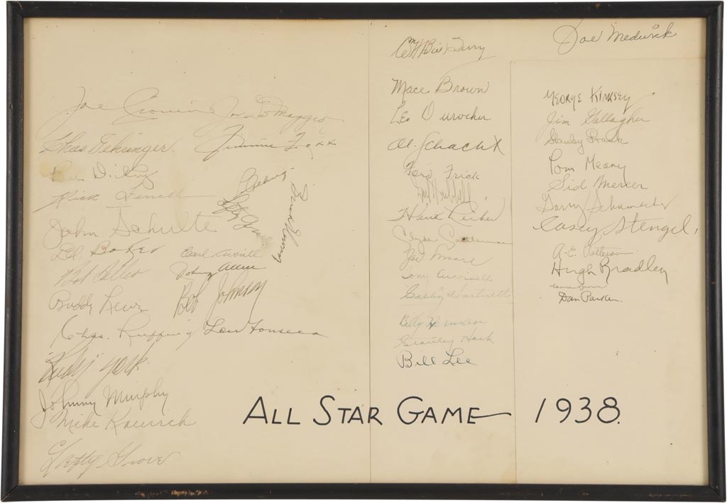 - 1938 American & National League All-Star Team Signed Sheet (PSA)