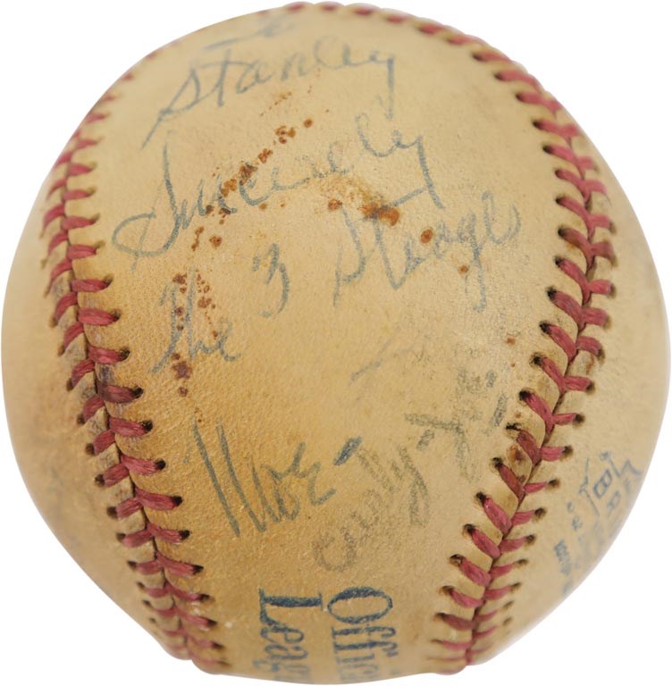 - Three Stooges Signed Baseball (JSA) - Only One Known