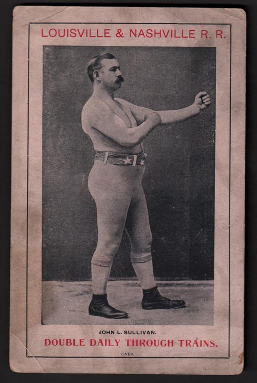 - 1892 John L. Sullivan Ad Card for Sullivan Corbett