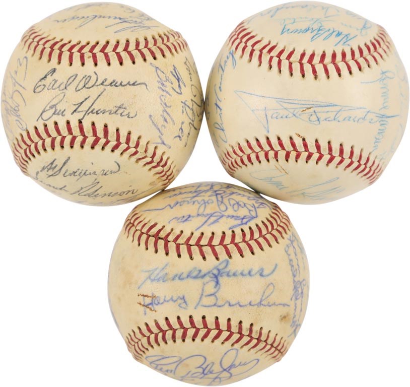 1959, 1966, and 1969 Baltimore Orioles Team Signed Baseballs (3)