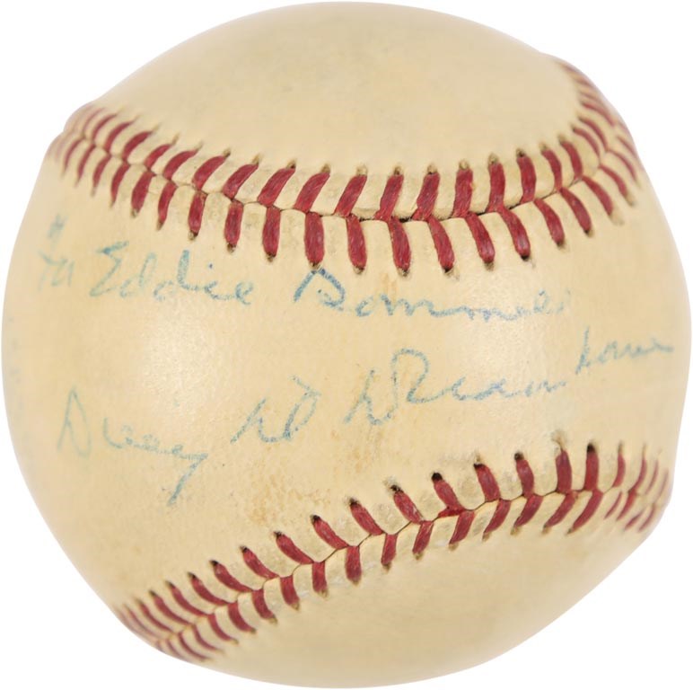 - Dwight Eisenhower "Opening Day" Single-Signed Baseball to Eddie Rommel (PSA)