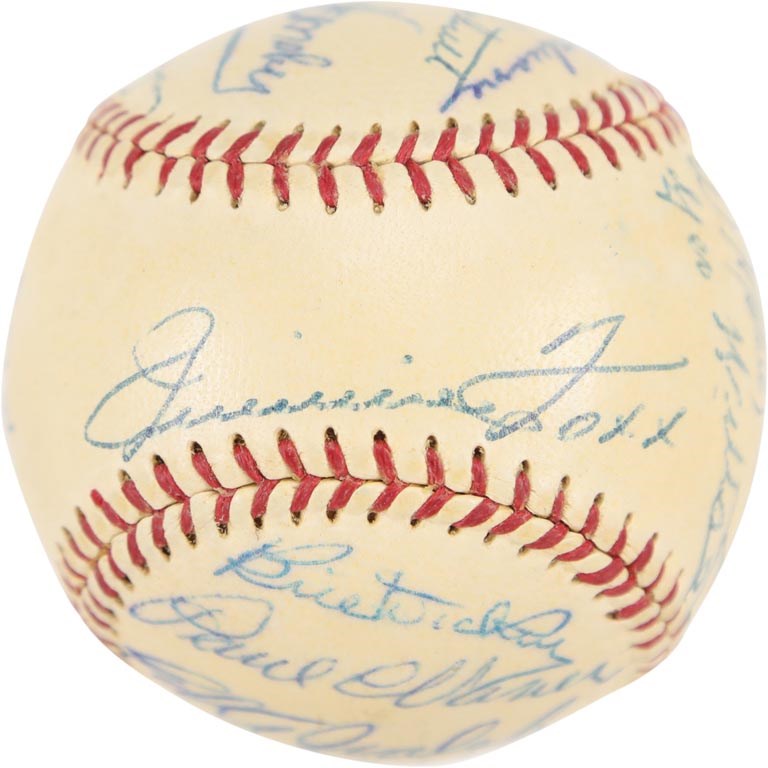 The Eddie Rommel Collection - 1950s Hall of Famers Signed Baseball with Jimmie Foxx (PSA 8 Signatures)