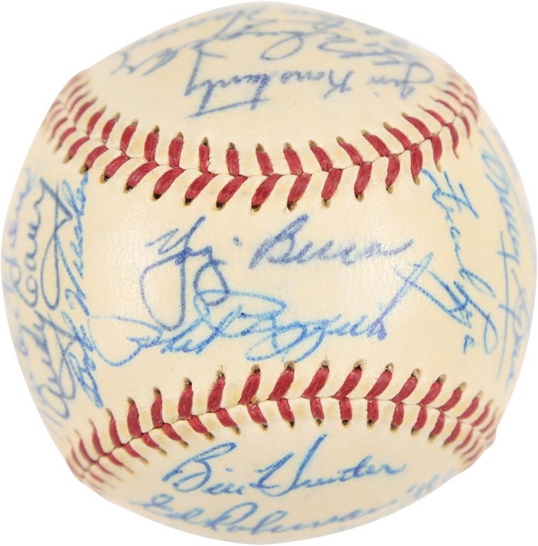 - 1956 World Champion New York Yankees Team Signed Baseball (PSA 8 Signatures)