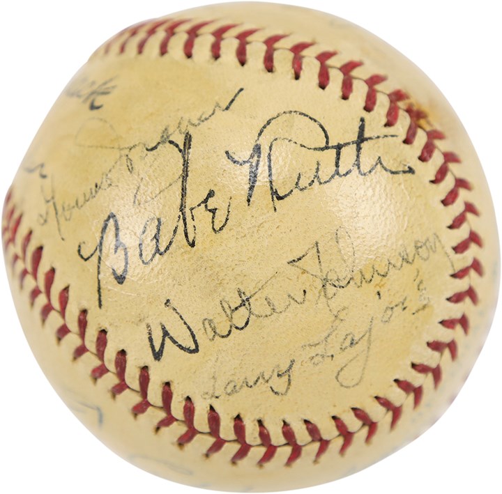 The Eddie Rommel Collection - 1939 Inaugural Hall of Fame Induction Signed Baseball with Original 11 Members (PSA)