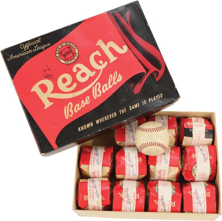 - Box of Sealed 1950s Official American League Baseballs (11)