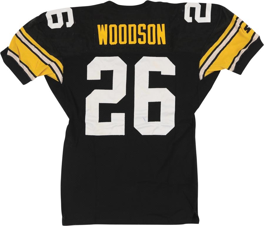 - 1993 Rod Woodson Pittsburgh Steelers "Pick Six" Game Worn Jersey (Photo-Matched to Four Games)