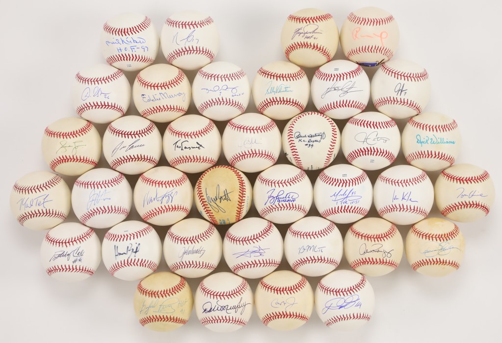 Baseball Autographs - Group of 36 Autographed Baseballs