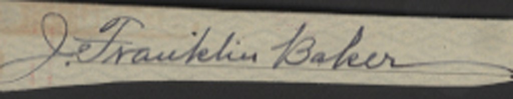 J. Franklin Baker Cut Signature (JSA)