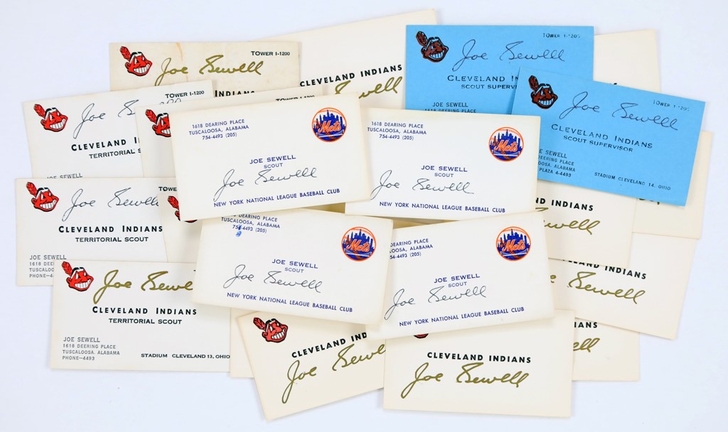 Baseball Autographs - Joe Sewell Signed Business Cards (24)