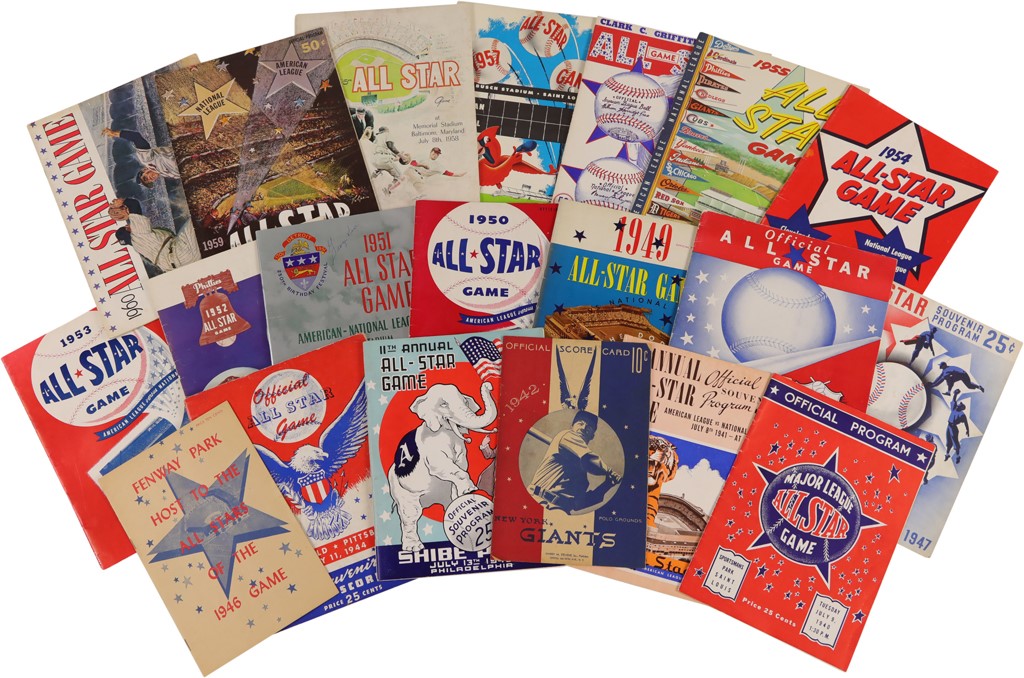 1940-2018 All-Star Game Program Complete Run - Some Signed (78/78)