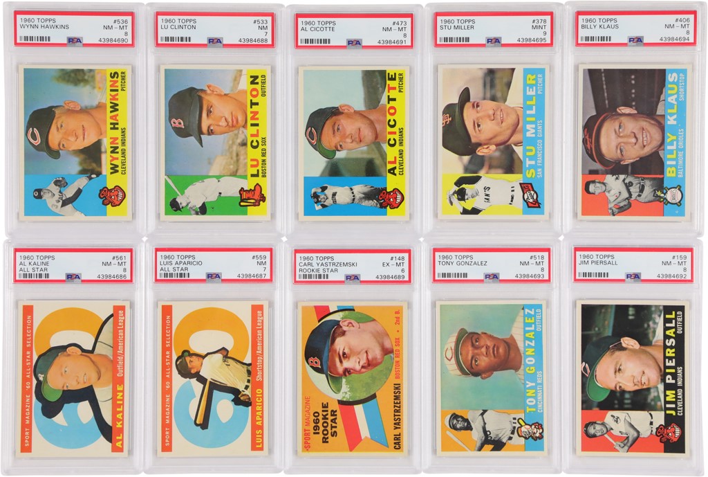 - 1960 Topps High Grade Complete Set with PSA Graded (10)