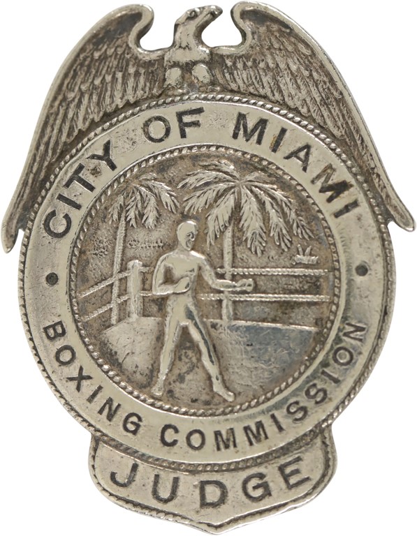 - City of Miami "Boxing Commission Judge" Badge from Clay v. Liston