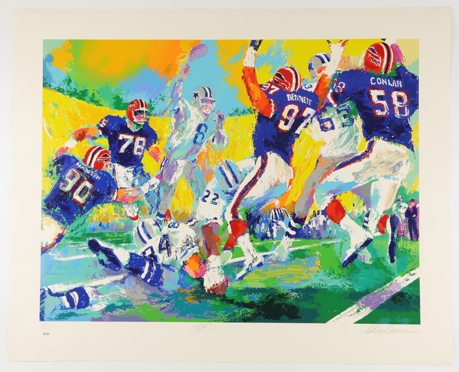 Sports Fine Art - Leroy Neiman Super Bowl XXVII Dallas Cowboys Buffalo Bills Serigraph Artist signed