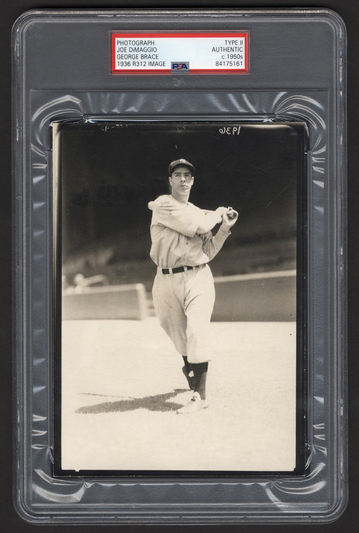 1936 Joe DiMaggio Photograph by George Burke - Used for R312 Card (PSA Type II)