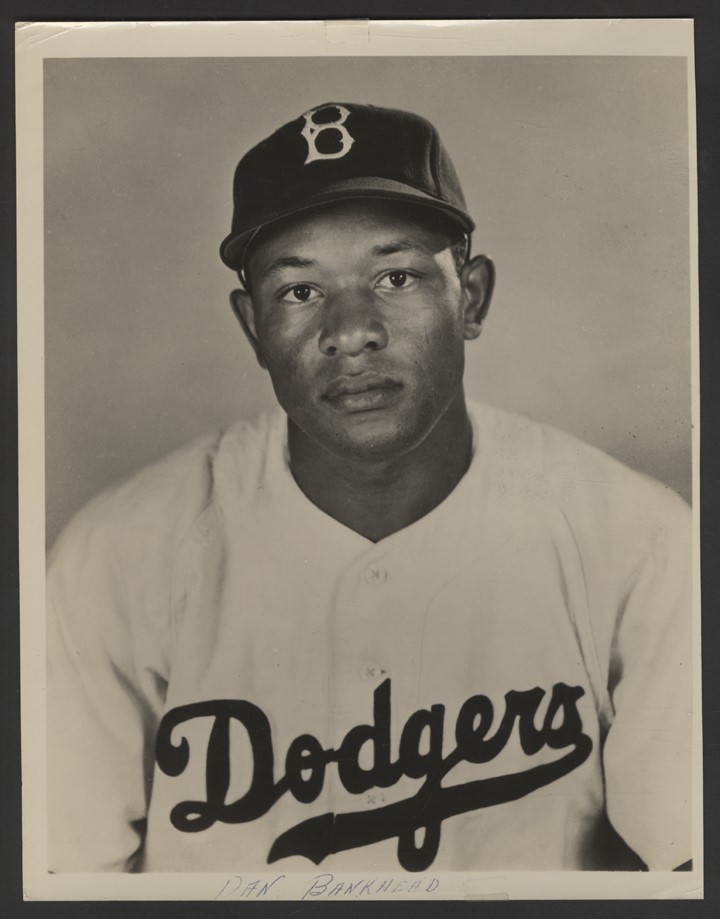 - 1947 Dan Bankhead Brooklyn Dodgers Type I Photo Used for 1950 Bowman Card