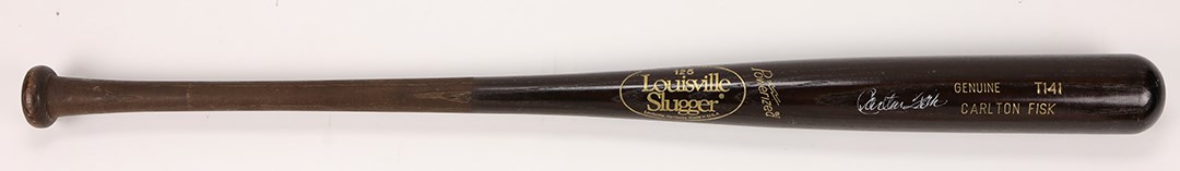 Baseball Equipment - 1990 Carlton Fisk Game Issued Bat Signed