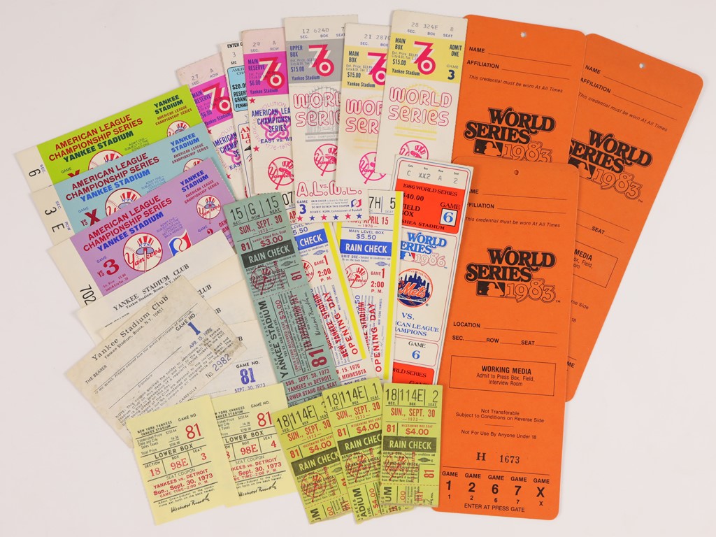 - 1970s-80s Yankees and Mets Ticket Collection with '86 World Series Game 6 (25)