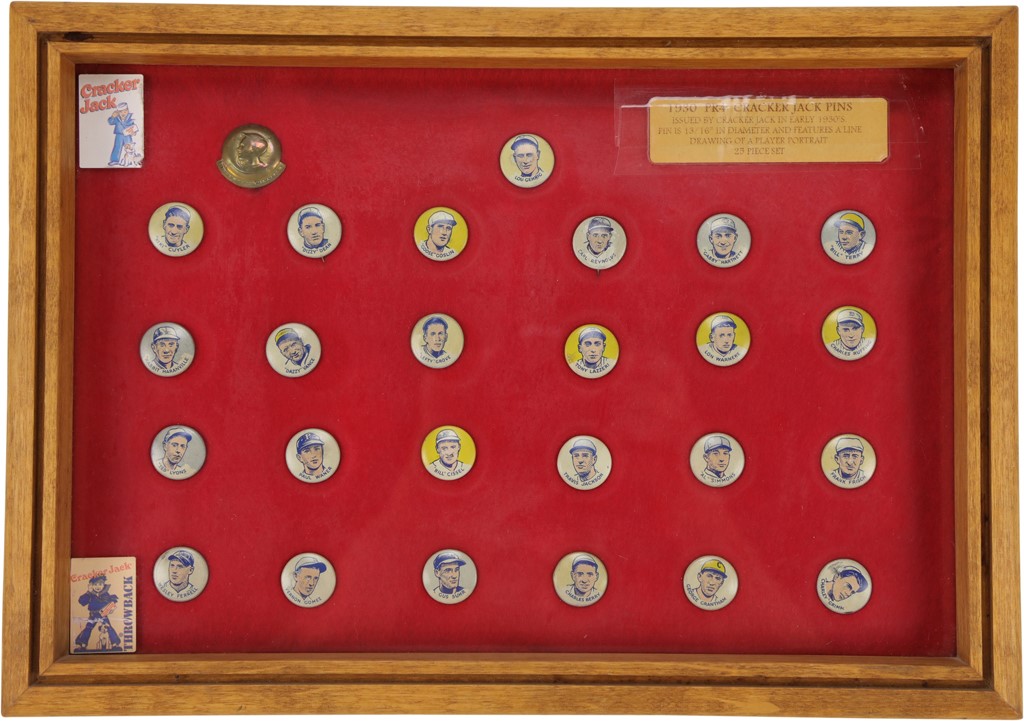- 1930 Cracker Jack Baseball Pin Complete Set (25/25)
