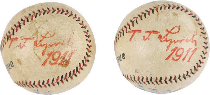 - 1914 All American Barnstorming Tour Signed Baseballs with Jesse Burkett - From Babe Ruth's Roommate (PSA)