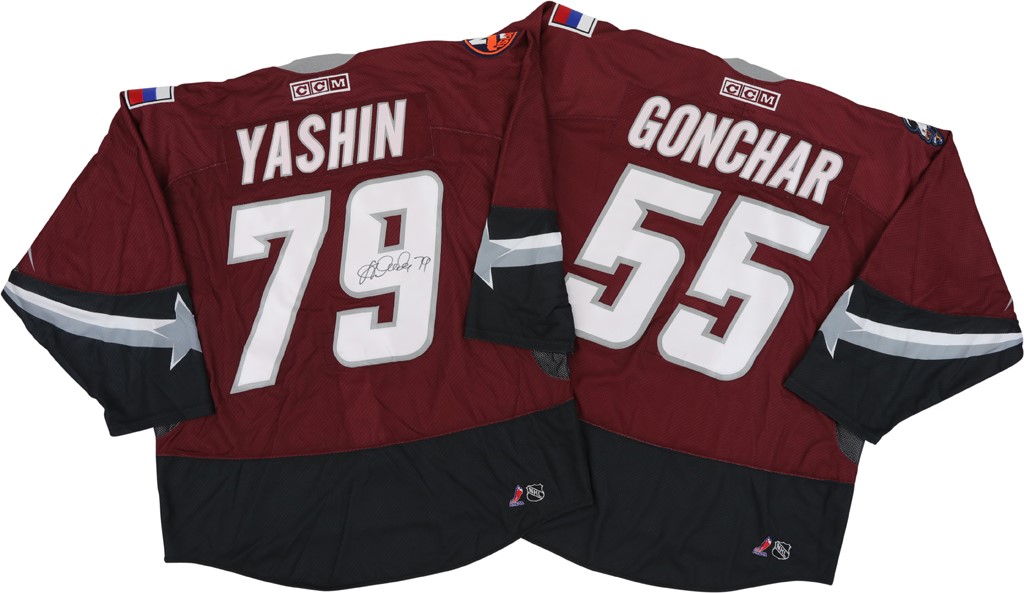 - 2002 Alexei Yashin and Sergei Gonchar Game Issued All Star Jerseys