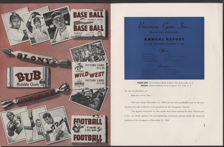 Non Sports Cards - 1950 Bowman Gum Annual Report