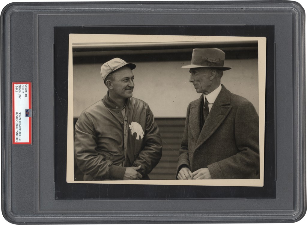 Ty Cobb Boston Photo Collection - Circa 1927 Ty Cobb & Connie Mack from The Boston Collection (Type I)