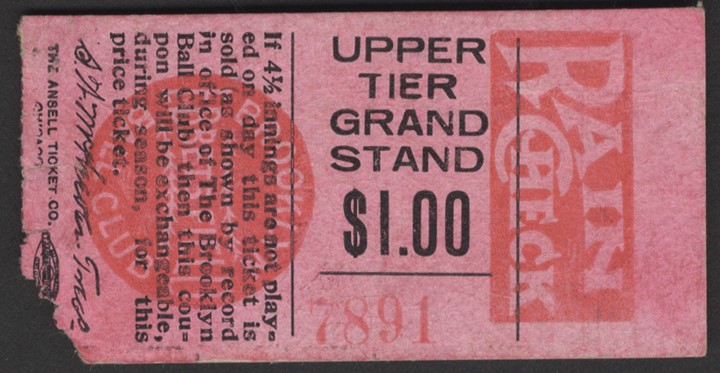 - 1913 Ebbets Field Ticket Stub