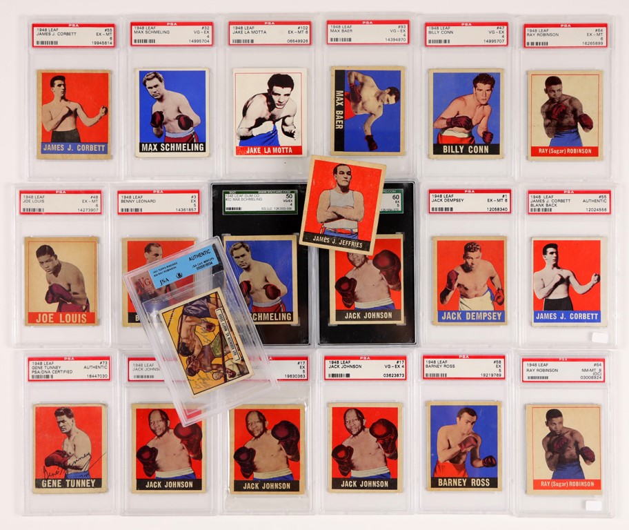 - 1948 Leaf Boxing Signed and Unsigned Cards (20)