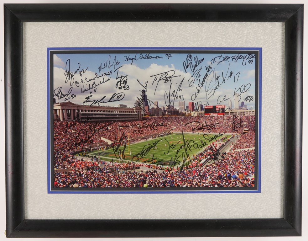 Oversized Soldier Field Signed Photo with Chicago Bears Greats (30 Sigs)