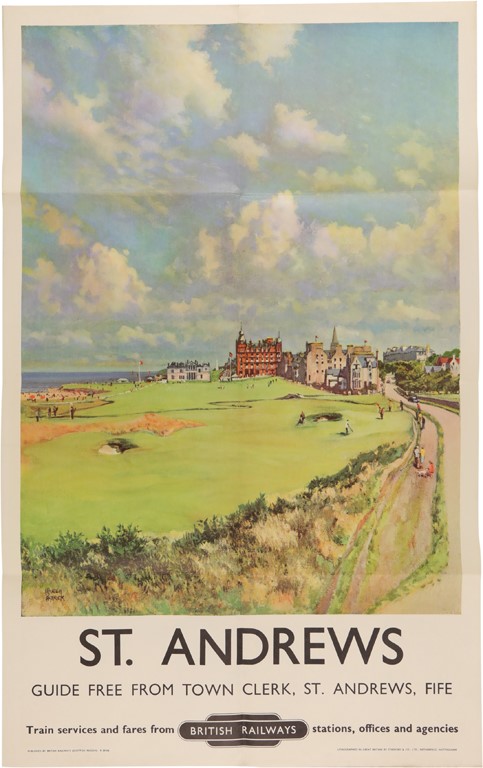 1959 St. Andrews British Railways Golf Poster