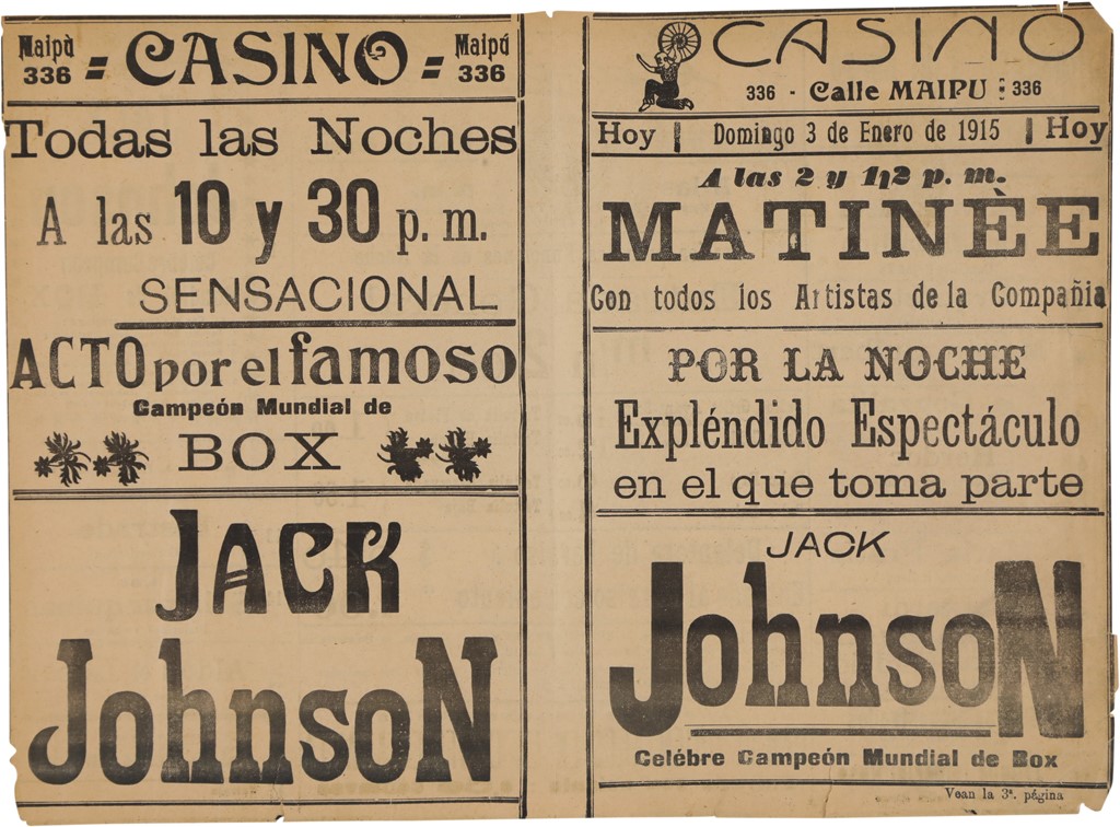 - 1915 Jack Johnson Boxing Exhibition Program