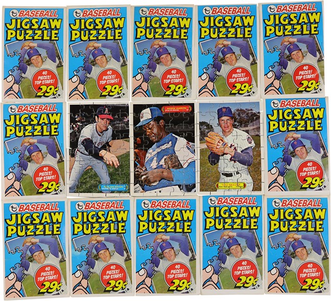 Exceedingly Rare 1974 Topps Test Jigsaw Puzzle Complete Set with Wrappers (12)