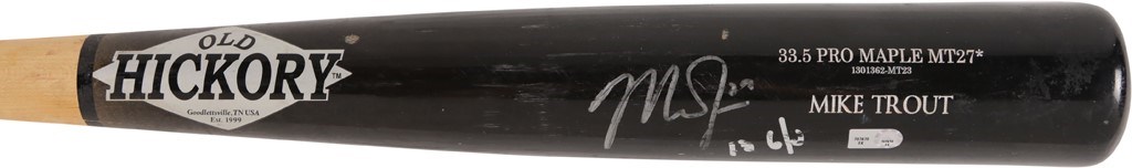 Baseball Equipment - 2013 Mike Trout Signed Game Used Bat (Trout Letter, Photo-Matched)
