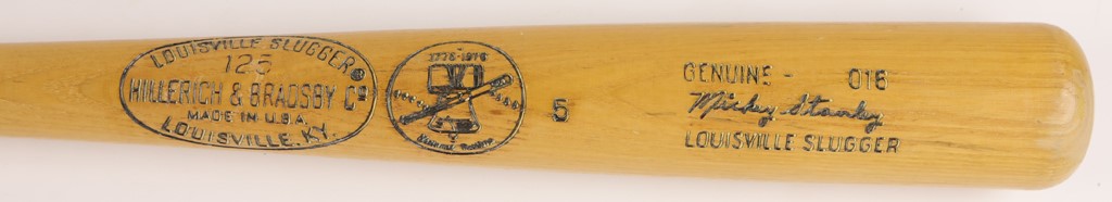 Baseball Equipment - 1976 Mickey Stanley Game Issue Centennial Bat