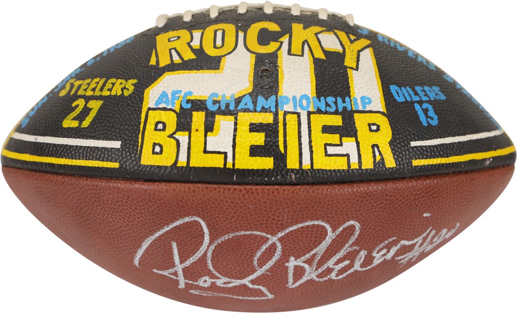 January 6, 1980 Rocky Bleier AFC Championship Game Used Football