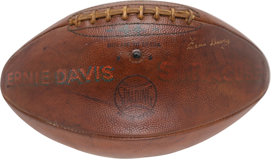 1962 Ernie Davis Single Signed Football (PSA)
