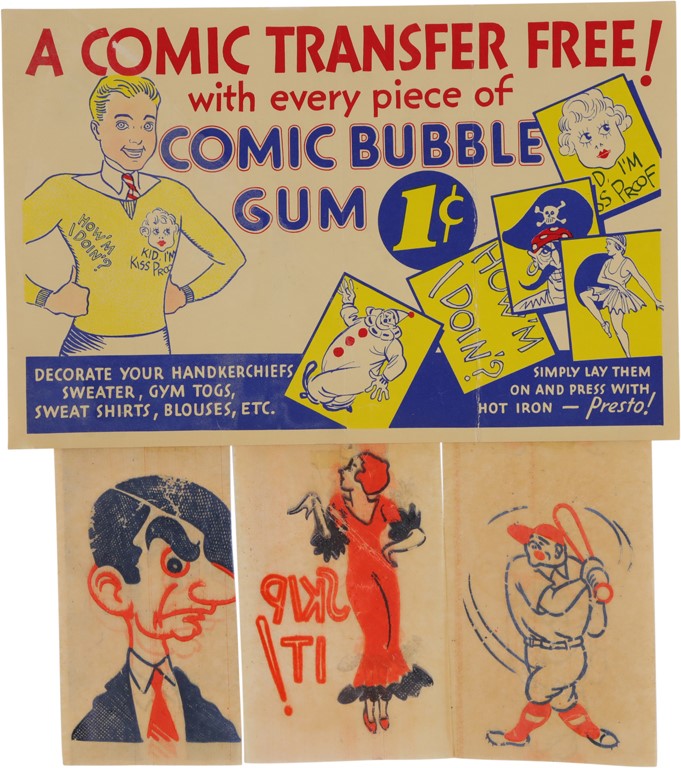 Non Sports Cards - Comic Bubble Gum 1¢ - Transfer Advertising Display