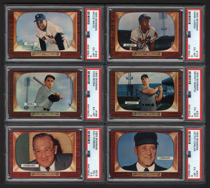 1955 Bowman High Grade Complete Set with PSA Graded Stars