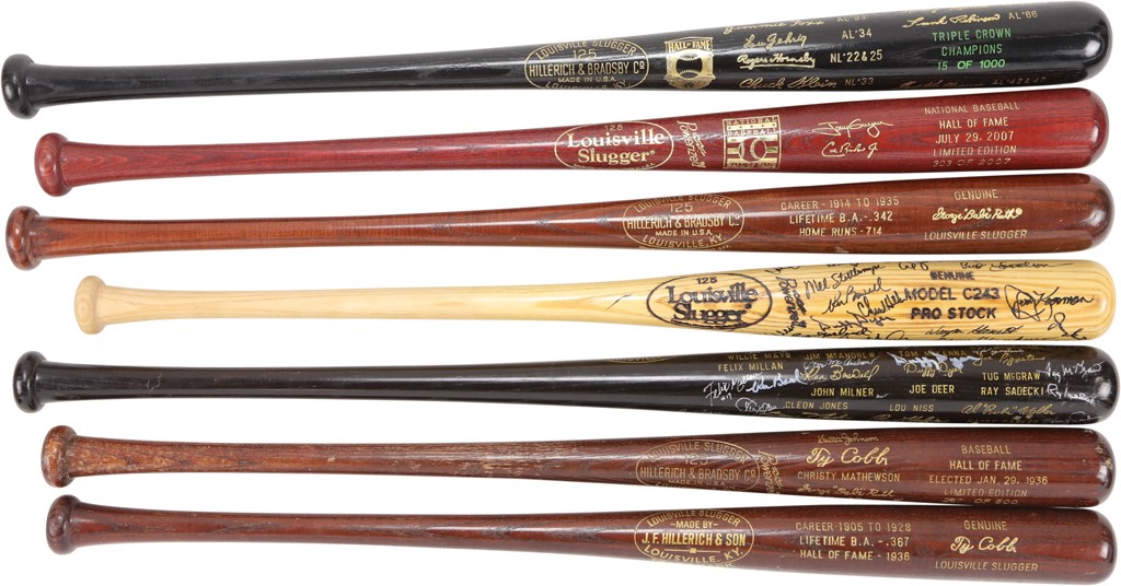 Baseball Autographs - 1969 & 1973 Mets Team Signed Bats + 5 HOF Bats
