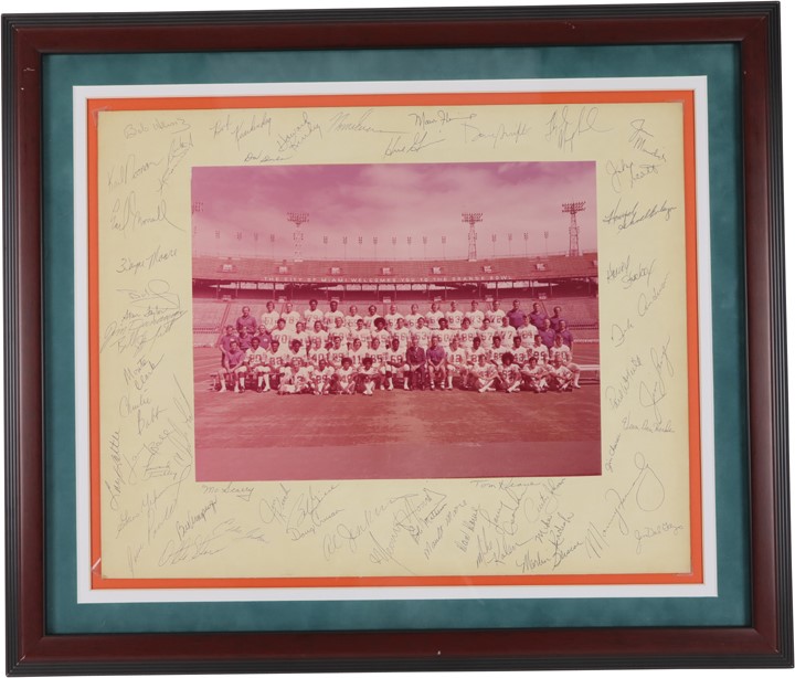 1972 Super Bowl Champion Miami Dolphins Team Signed Oversized Vintage Photograph - Perfect Season (PSA)
