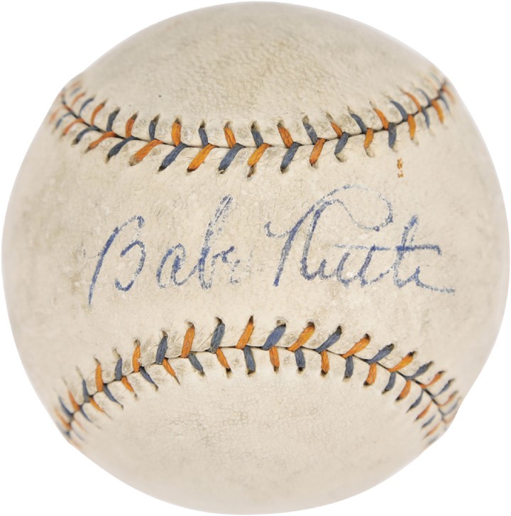 Ruth and Gehrig - Babe Ruth Single Signed Baseball (PSA 5)