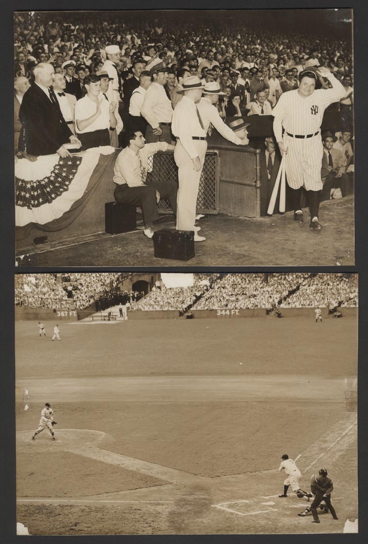 Ruth and Gehrig - Famed Babe Ruth vs. Walter Johnson Type 1 Photos (2)