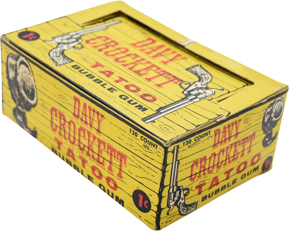 Non Sports Cards - 1956 Davy Crockett Topps Tattoo Bubble Gum Display Box