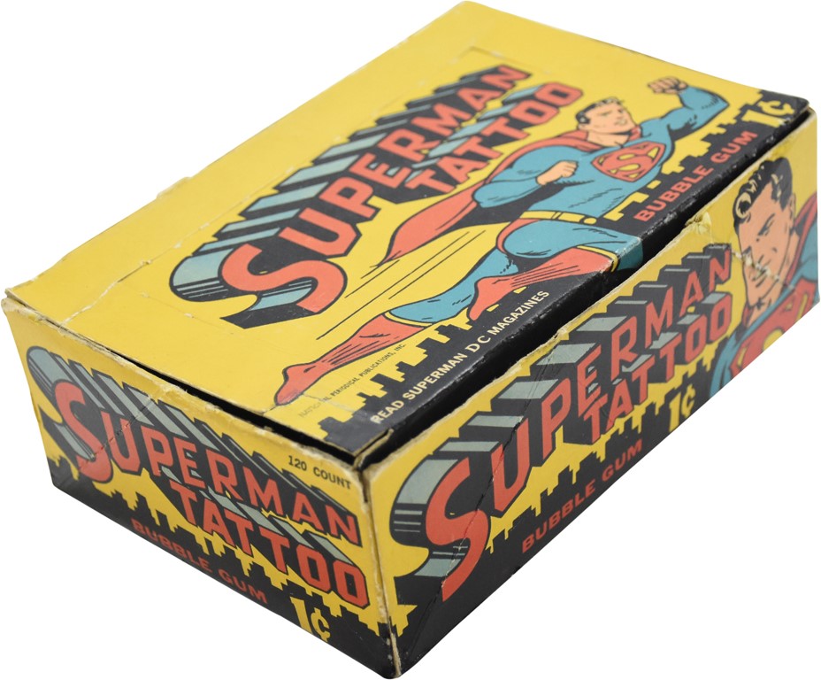 Non Sports Cards - 1962 Topps Superman Tattoos One Cent Display Box