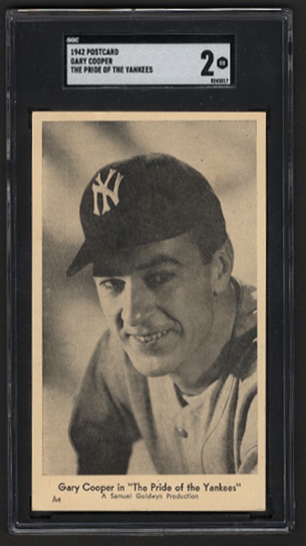 Ruth and Gehrig - 1942 "The Pride of the Yankees" Utah Premiere Postcard