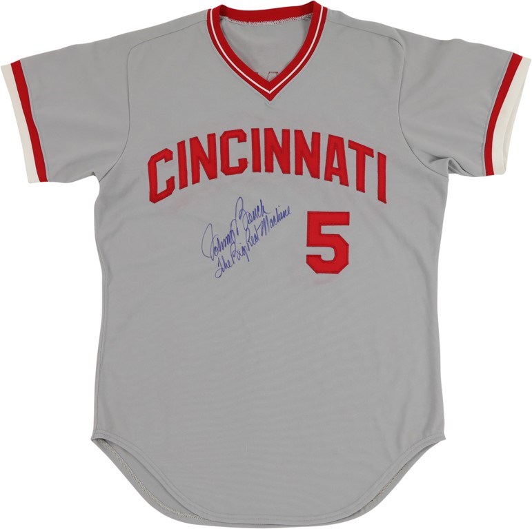 - 1975 World Series Johnny Bench Cincinnati Reds Signed Game Worn Jersey (Photo-Matched & MEARS A10)