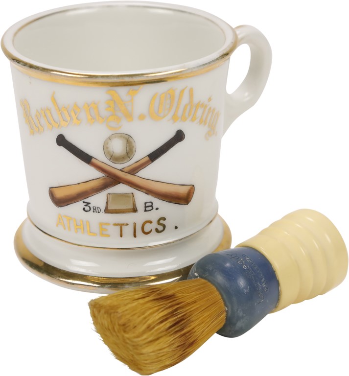 - Rube Oldring Baseball Themed Occupational Shaving Mug with Brush