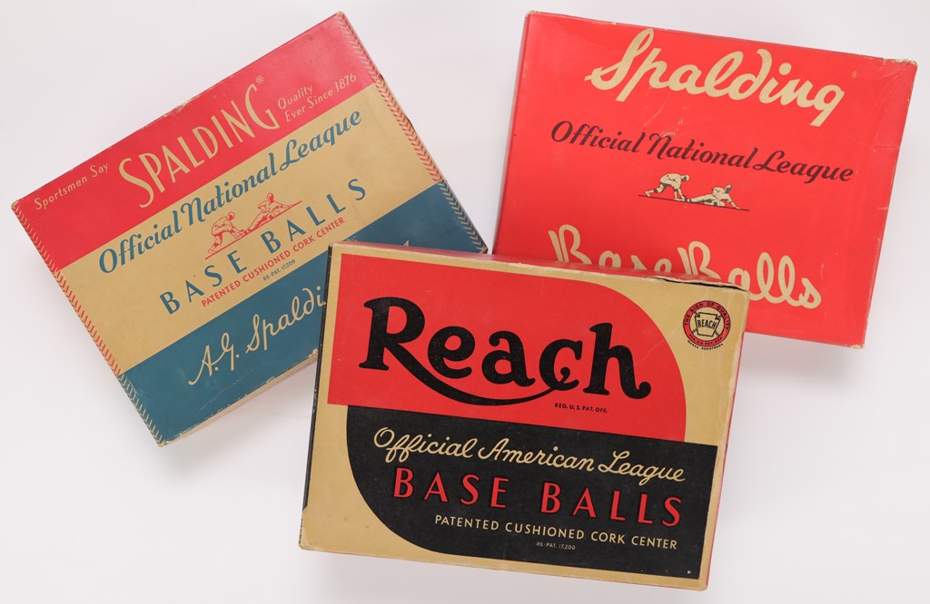 - Three Vintage Baseball Display Boxes (Empty)